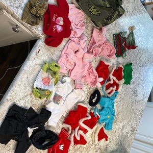 Carrier bag and webkinz clothes